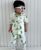 Alligator Print Cotton Co-ord Set - White