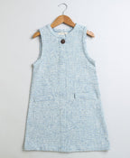 Baby Blue Sleeveless A-line Dress - Baby Blue