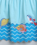 Sleeveless Cotton Dress and Bloomer Coord Set - Sky Blue