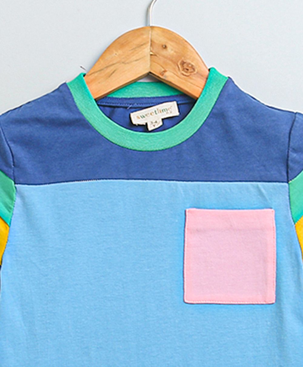 Unisex Colour Blocked Co-ord Set - Blue