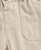 The yelllow Checks shirt  & Khaki Cotton Co-ord Set -  Biege