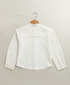 Classic Stripes & White Shirt Set - Off White & Beige