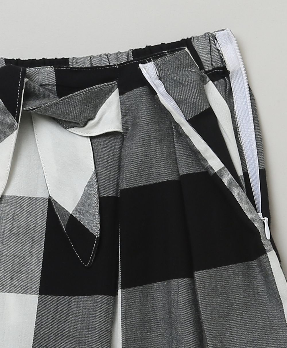 Checkered Organic Cotton Skort -  White & Black