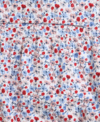 Red & Blue Floral Print Organic Cotton Bodysuit - Multicoloured