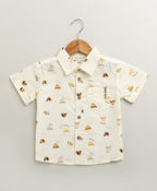 Zoom Safari Cotton Slub Co-ord  Set - Off-White