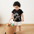 HHA-PPY Vibes Cotton Black T-shirt - Streetwear - Black