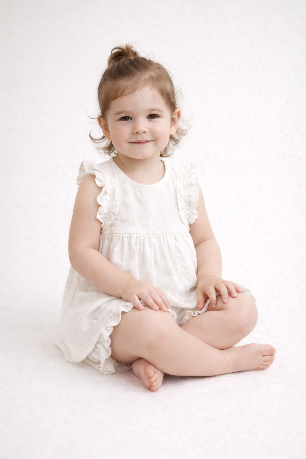 Pure Grace Organic Cotton Dress & Bloomer Set – White