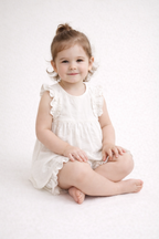 Pure Grace Organic Cotton Dress & Bloomer Set – White