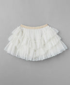 Sparkle Mesh Party Skirt - White