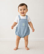 Unisex Denim Koala Print Romper - Blue