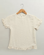 Girls Vanilla Whimsy Ruffle Cotton Co-ord Set - Off-White