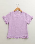 Girls Blossom Ruffle Co-ord Set - Lilac