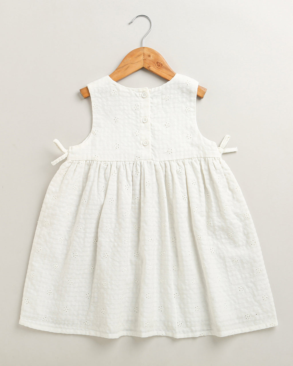 Organic Cotton White Sundress with Hair band - White