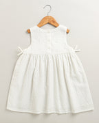 Organic Cotton White Sundress with Hair band - White