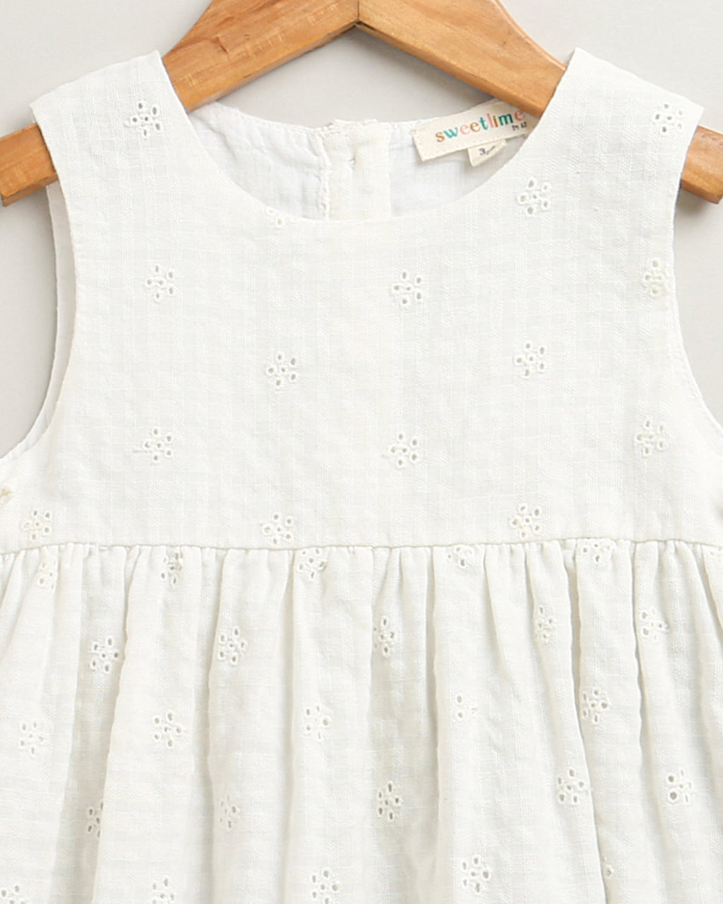 Organic Cotton White Sundress with Hair band - White