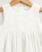 Organic Cotton White Sundress with Hair band - White