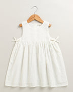 Organic Cotton White Sundress with Hair band - White