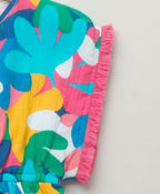 Kaftan Style Floral Printed Dress - Multicoloured