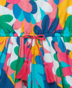Kaftan Style Floral Printed Dress - Multicoloured