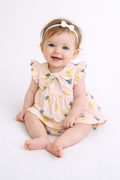 Lemon Print Organic Cotton Co-ord Set - Peach