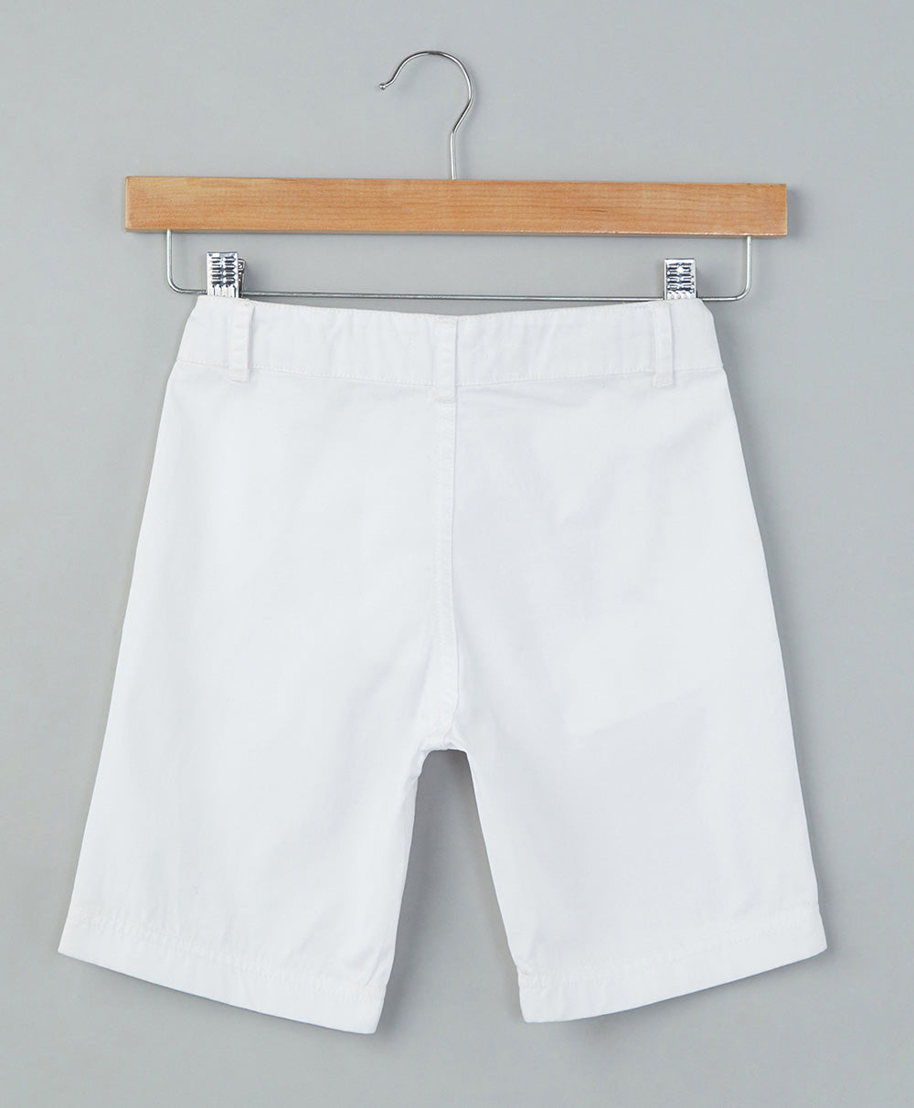 Cotton Twill Shorts - White