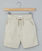 Cotton Twill Shorts - Beige