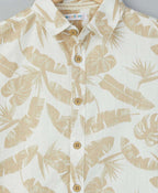 Hawaiiin Slub Cotton Shirt - Beige