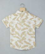 Hawaiiin Slub Cotton Shirt - Beige