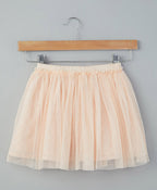 Peach Mesh Embroidery  Skirt - Peach