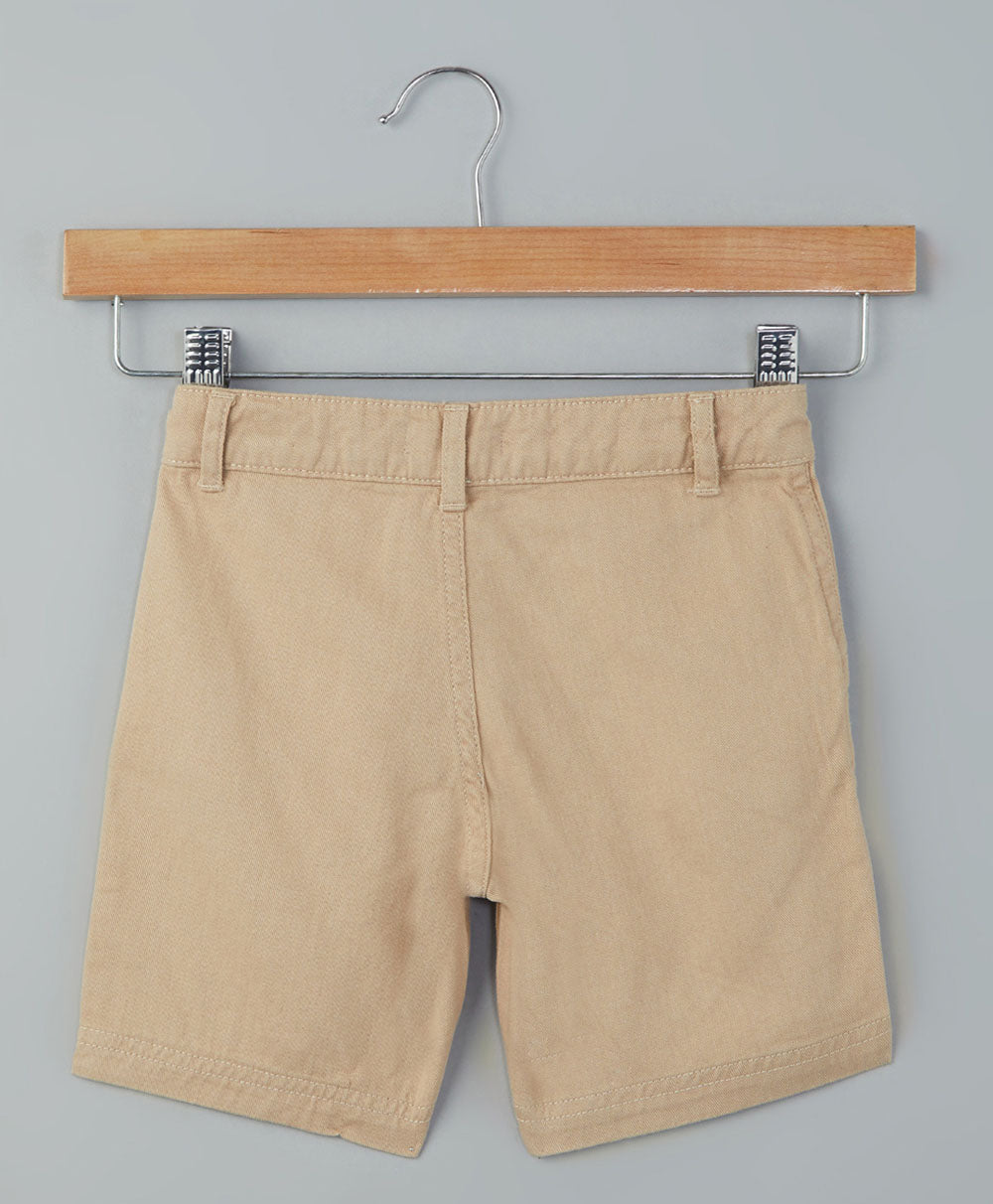Cotton Twill Shorts - Brown