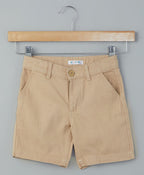 Cotton Twill Shorts - Brown