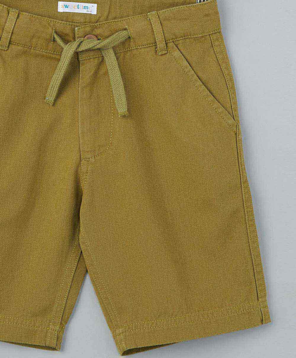 Cotton Twill Shorts - Olive