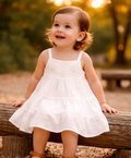 Snowdrop Sweetheart Organic Cotton Dress – White