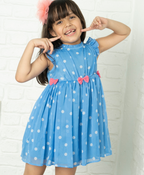 All-over Polka Dot Print Dress - Blue