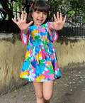 Kaftan Style Floral Printed Dress - Multicoloured