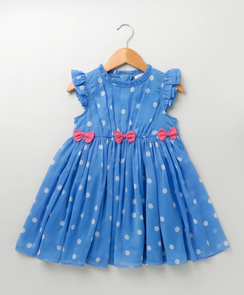 All-over Polka Dot Print Dress - Blue