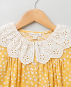 White Polka Dot Yellow Top - Yellow