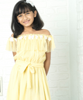 Dobby Mesh Dress - Lemon
