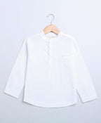 Full Sleeves Striped Cotton Shirt - White