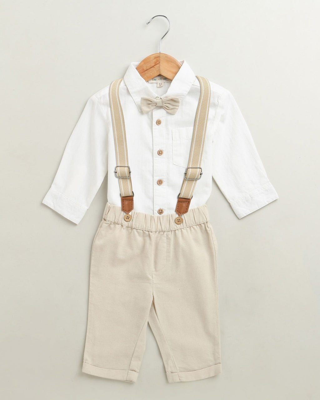 Baby Boys Gentleman Formal Set - White & Beige