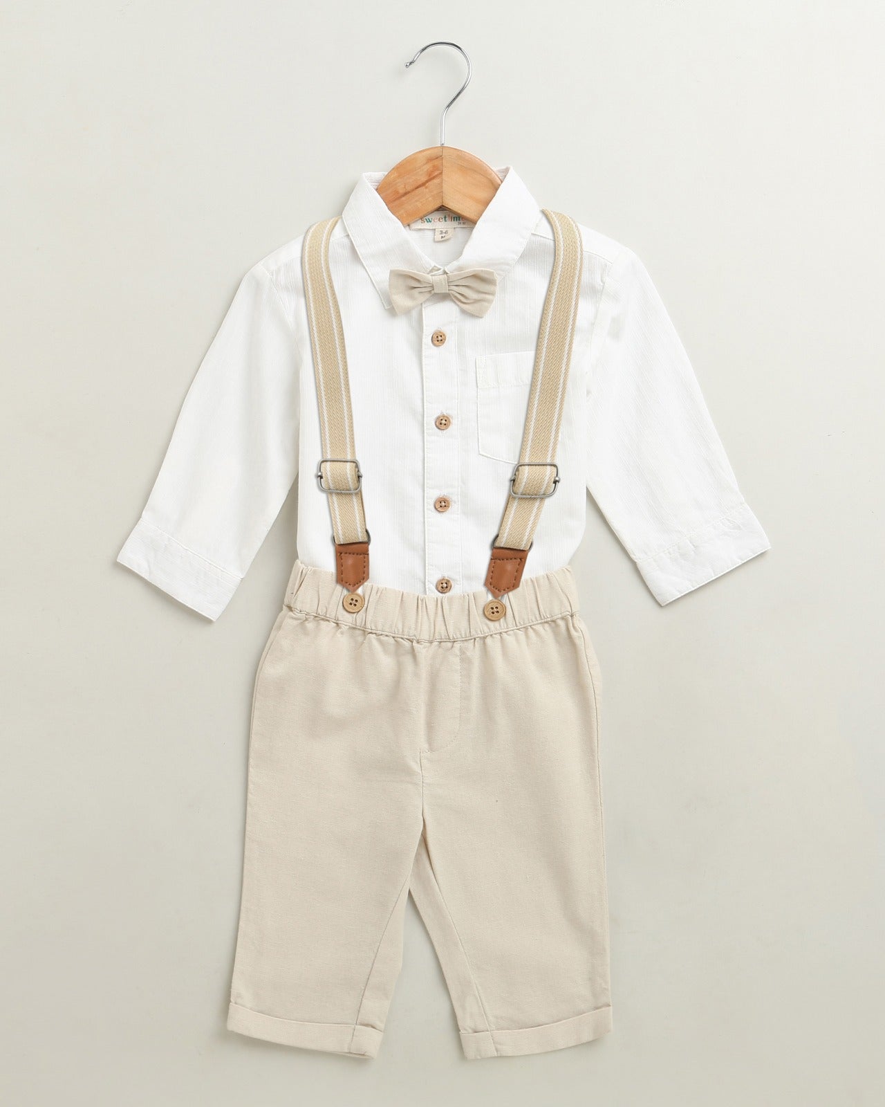 Baby Boys Gentleman Formal Set - White & Beige