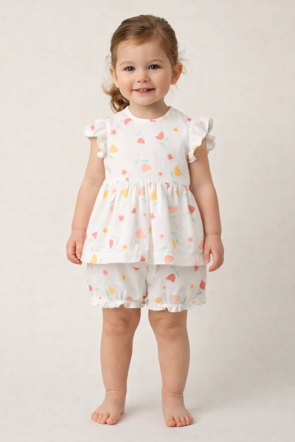 Floral Organic Cotton  Dress - White