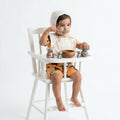 Organic Cotton Blush Petal Baby Bib & Bonnet Set - White