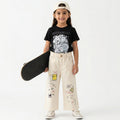 Doodle Dreamer Cotton Twill Trousers - Streetwear - Beige