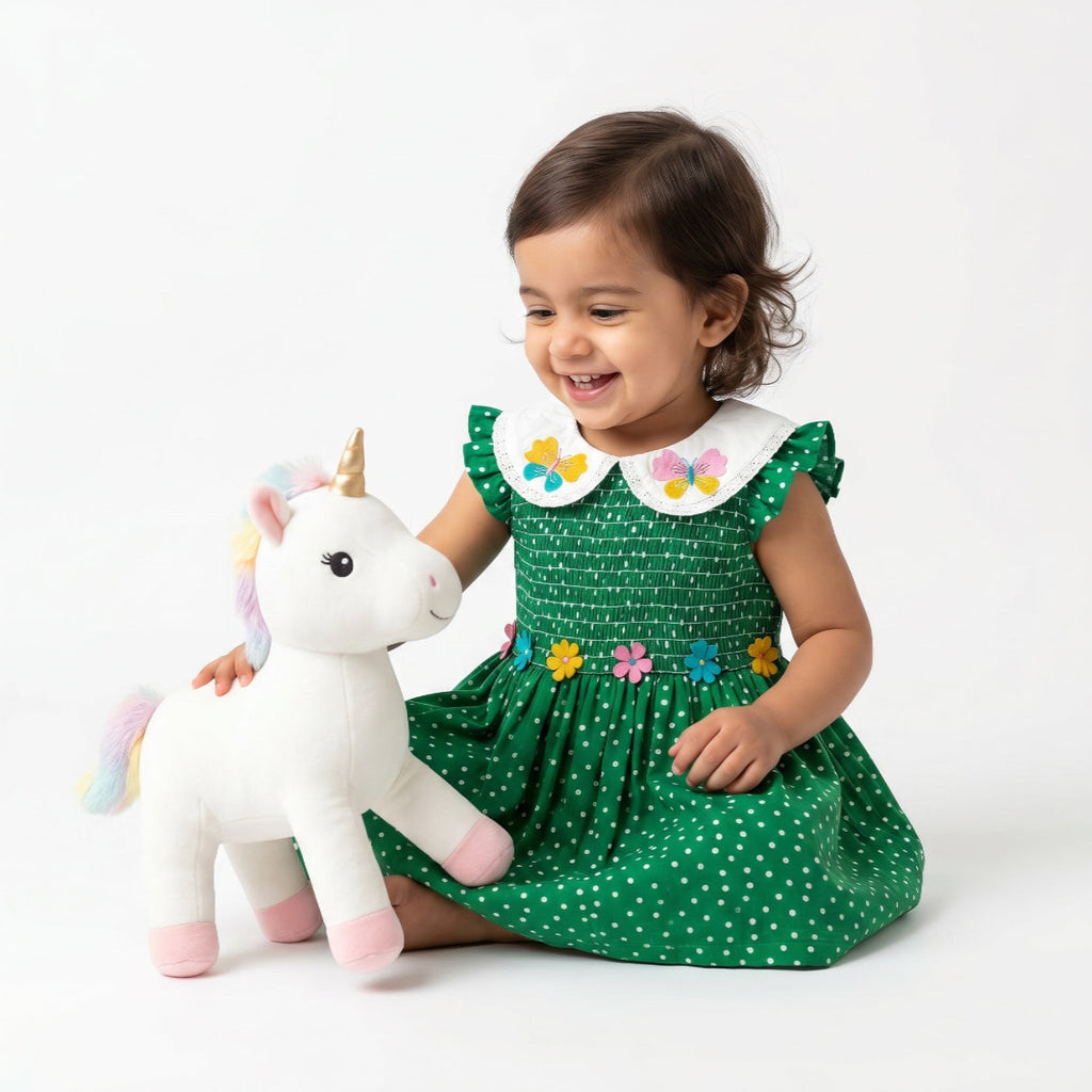 Polka Dot Printed Dress - Green