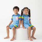 Unisex Colour Blocked Co-ord Set - Blue
