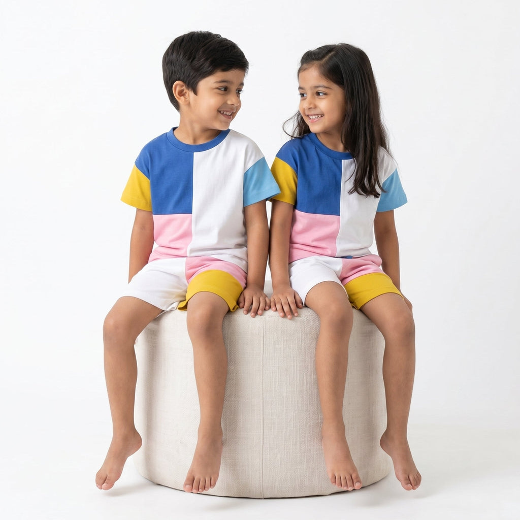 Unisex Tonal T-Shirt & Shorts Co-ord Set - Multicoloured
