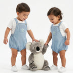 Unisex Denim Koala Print Romper - Blue