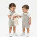 Unisex Little Wanderer Summer Cotton Romper & White T-shirt Set - Grey & White