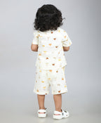 Zoom Safari Cotton Slub Co-ord  Set - Off-White
